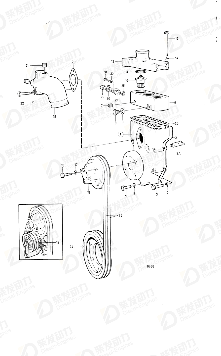 VOLVO Thermostat kit 875787 Drawing